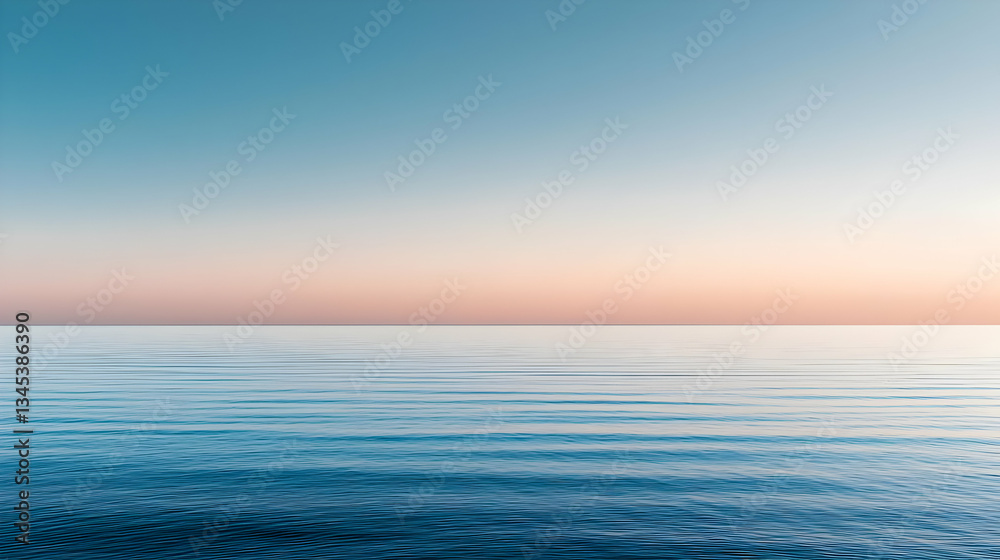 Obraz premium Peaceful Sunset Over Calm Ocean