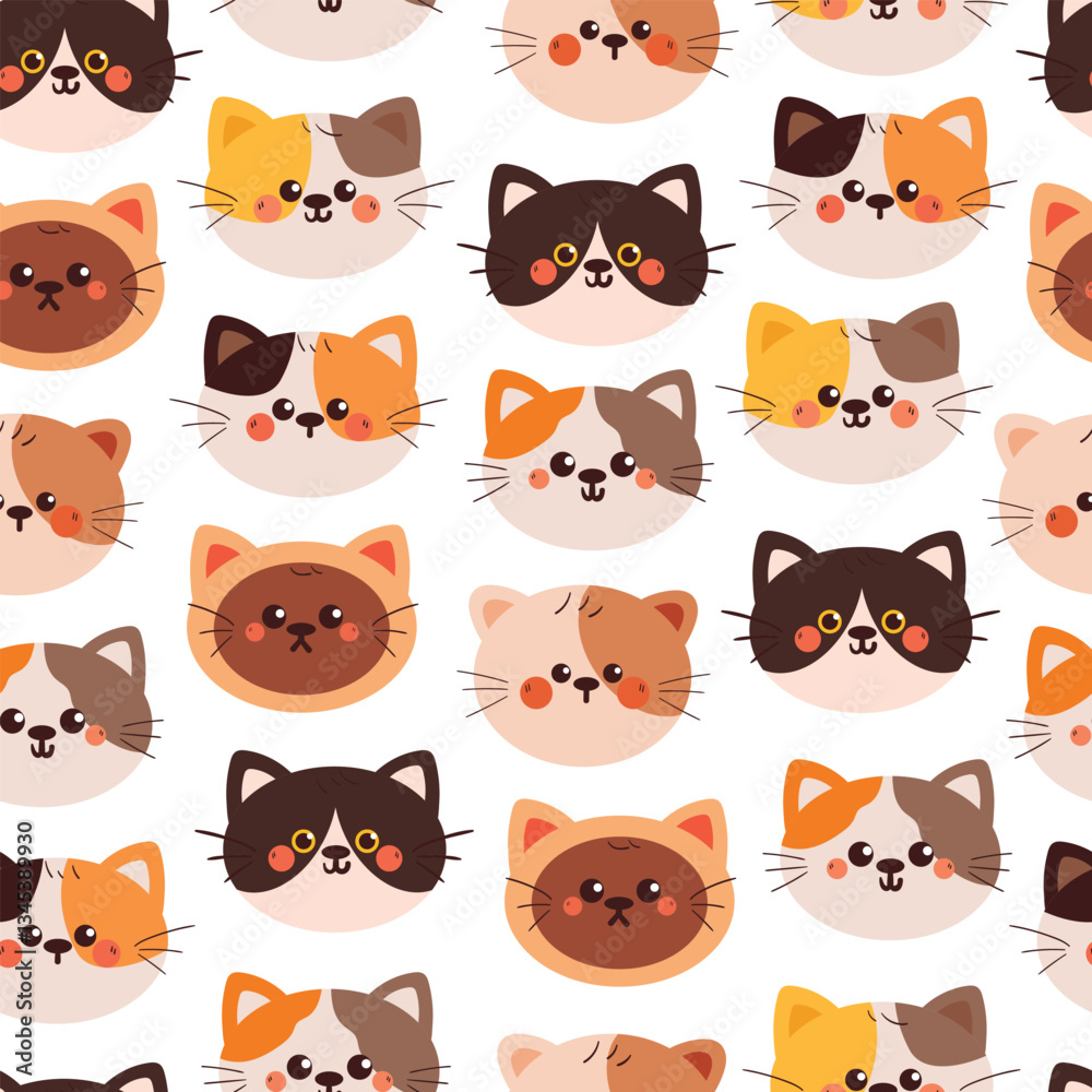 seamless pattern cute cartoon cat head. animal pattern for wallpaper, background and gift wrap paper seamless pattern cute cartoon cat head. animal pattern for wallpaper, background and gift wrap paper
