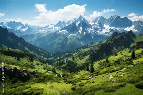grandeur and harmonious ecological tapestry of precipice encircled summits, epitomizing alpine flora, soaring pinnacles, and profound seclusion and grandiosity bestowed by these panoramas