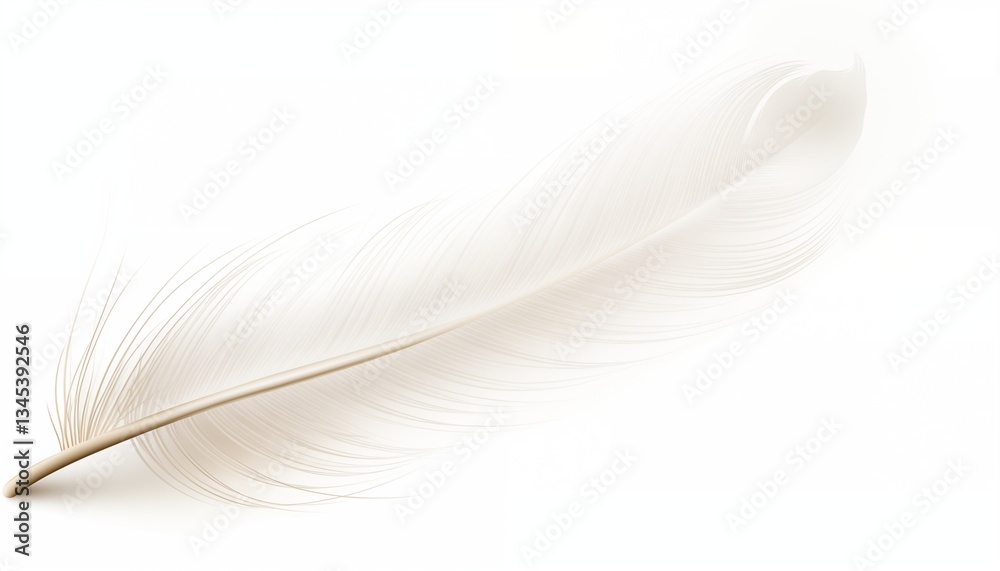 Obraz premium white feather isolated on white