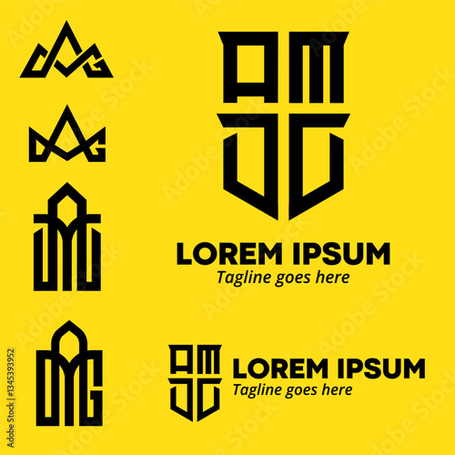 AMDG concept symbol in various shapes.