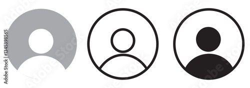 Profile icon account user Vector. Perfect for app and web interfaces, infographics, presentations, marketing, etc. Social Media use symbol. 