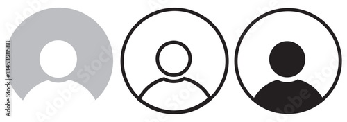 Profile icon account user Vector. Perfect for app and web interfaces, infographics, presentations, marketing, etc. Social Media use symbol. 
