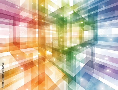 Abstract Rainbow Geometric Space Design