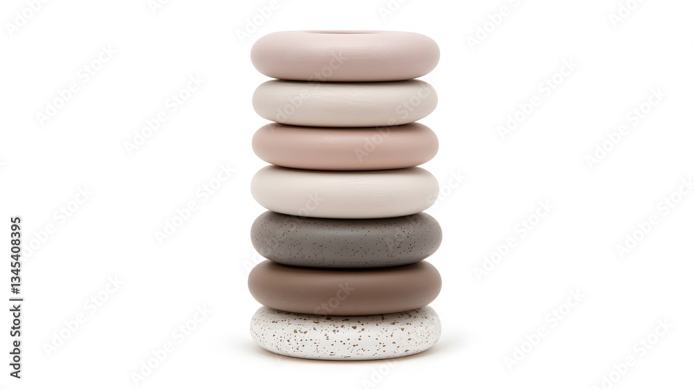 Modern Minimalist Ceramic Decor Stacked in Soft Earthy Tones Modern Minimalist Ceramic Decor Stacked in Soft Earthy Tones