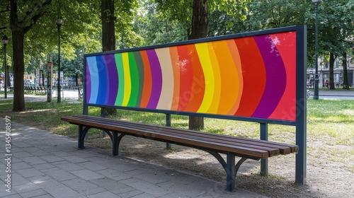 Colorful Pride Banner in Park Promoting Love and Inclusivity