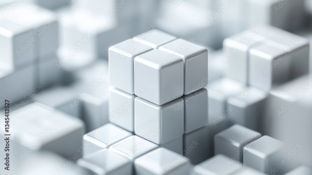 Obraz premium Creative problem solving in business with sleek cubes minimalist design