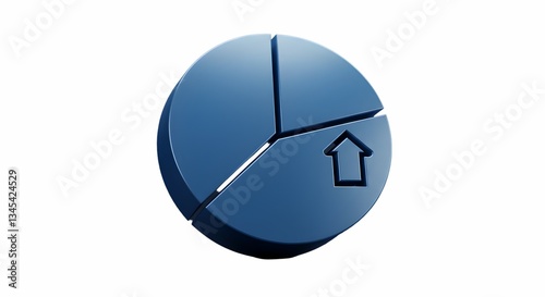 Analyzing Pie Chart with Upward Arrow Indicates Growth and Success