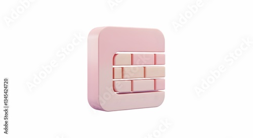 Pink Wall Icon Design Showing Protection and Security Layer