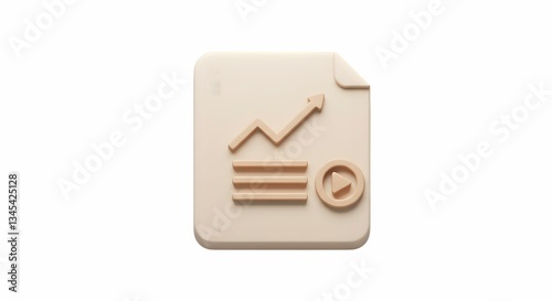 Analyzing Business Data on File Document Chart Growth Rising Arrow