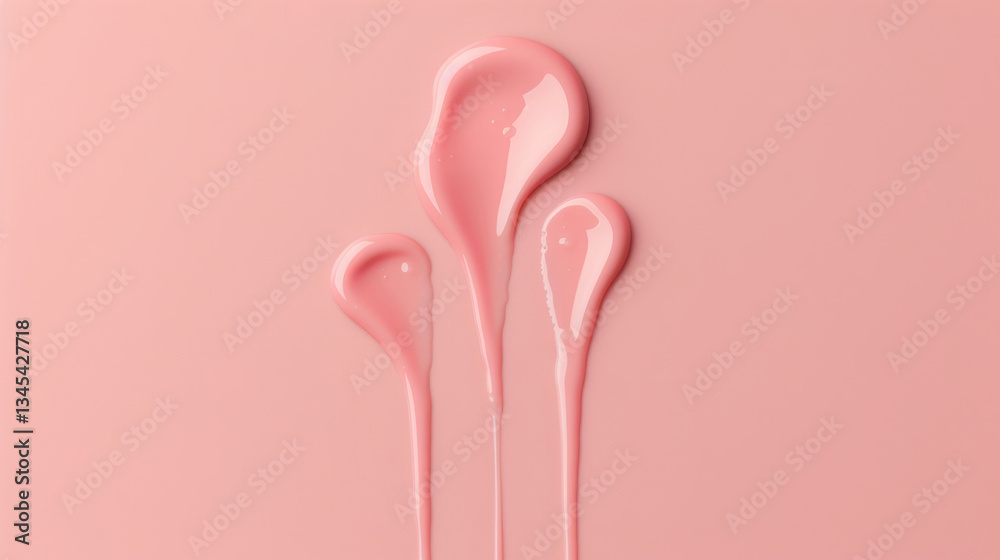 Abstract liquid art with pink glossy texture