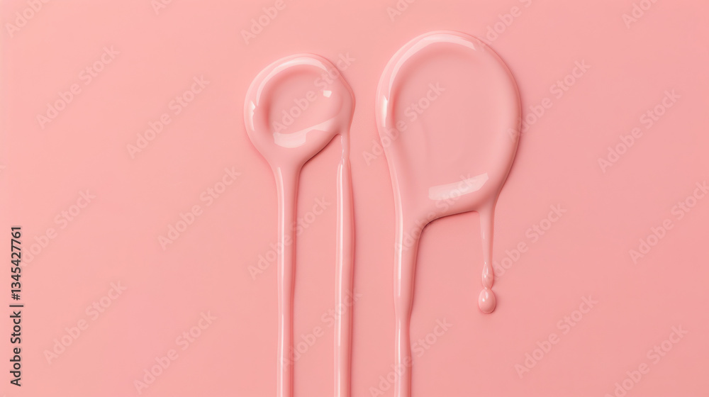 Abstract liquid art with pink glossy texture