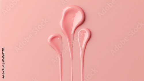 Abstract liquid art with pink glossy texture