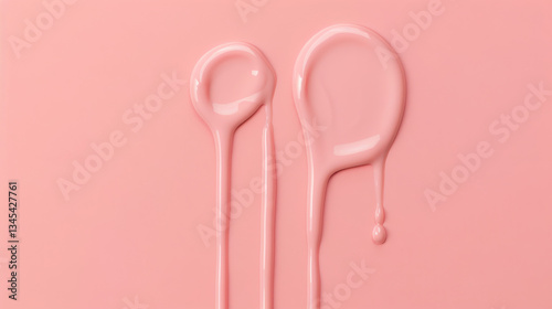 Obraz na płótnie Abstract liquid art with pink glossy texture w salonie
