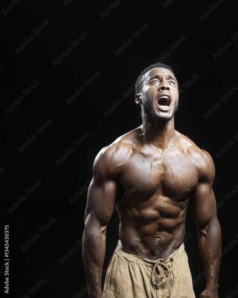 Obraz premium West African experiencing throbbing pain, depicting real emotion and struggle.