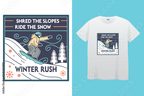 T shirt design don't follow me, I do stupid things with man snowboarding vintage illustration