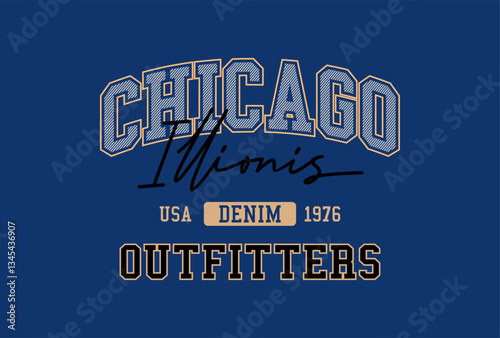 Chicago typography. Vector illustration design for tee shirt  graphics,etc.