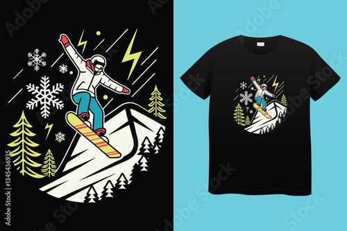 I'm a skiing dad, t shirt design silhouette retro style