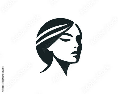 Beautiful Fashion girl vector icon illustration. Women's logo design concept for fashion, massage, magazines, cosmetics, and beauty salons.