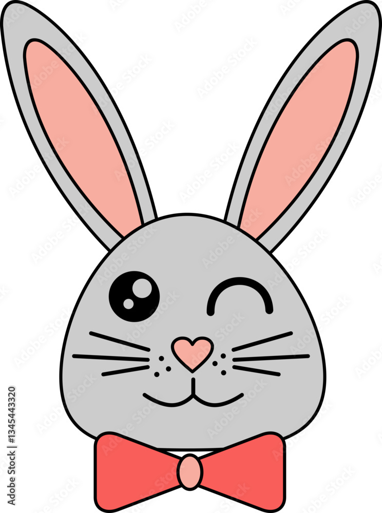 Cute Bunny Expression Face Element Cute Bunny Expression Face Element