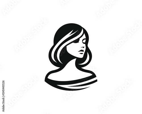 Beautiful Fashion girl vector icon illustration. Women's logo design concept for fashion, massage, magazines, cosmetics, and beauty salons.