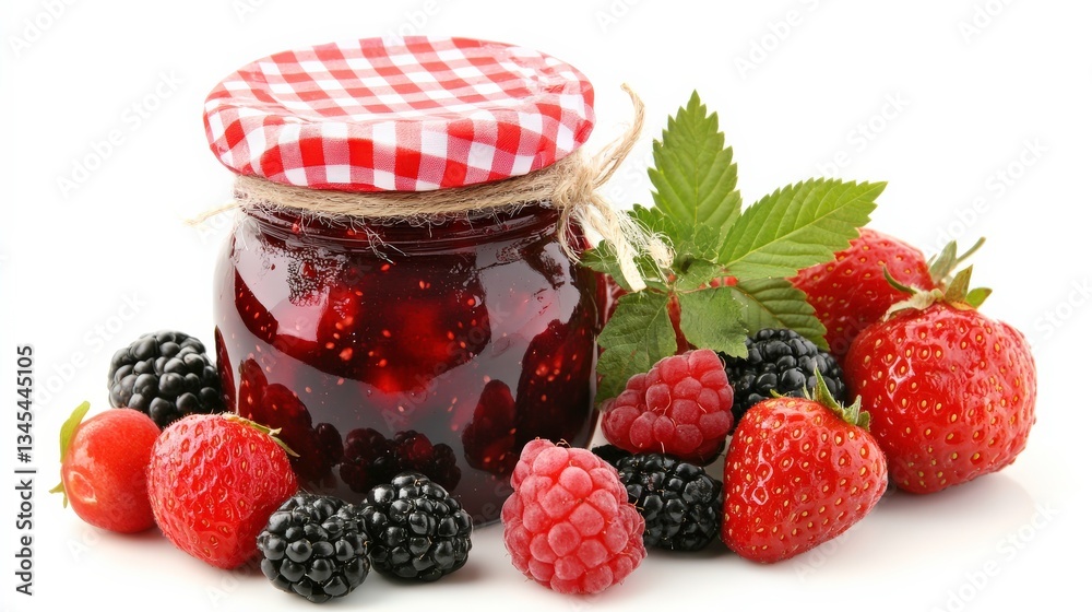 Charming Glass Jar of Homemade Fruit Preserves Charming Glass Jar of Homemade Fruit Preserves