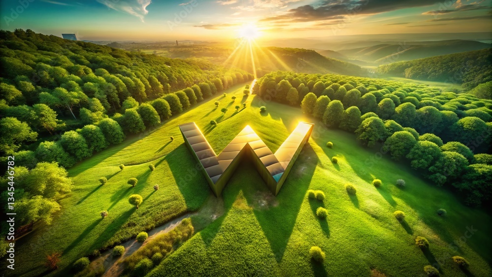Fototapeta premium Elegant W Logo Aerial Photography: Luxury Brand Branding Concept