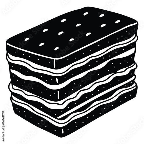 layered sponge cake outline