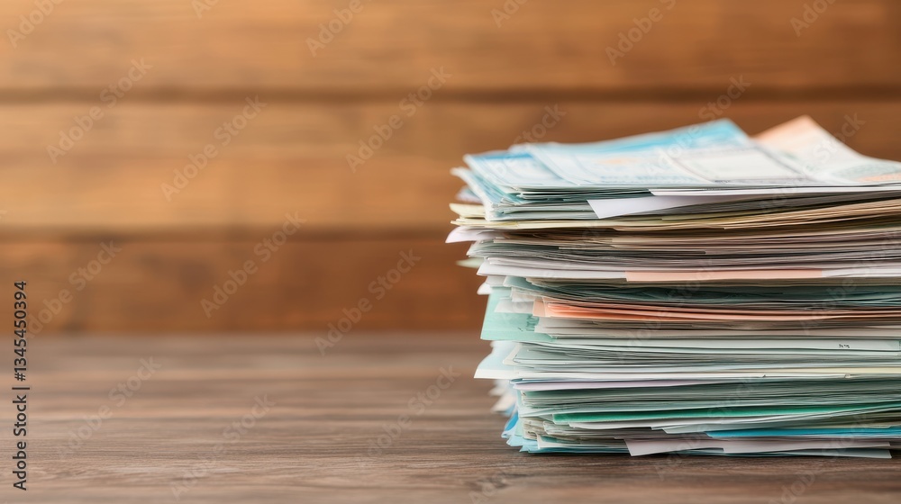 A stack of shrinking household budget papers next to a pile of increasing bills, visualizing financial stress and high living costs A stack of shrinking household budget papers next to a pile of increasing bills, visualizing financial stress and high living costs