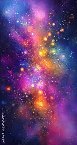 Vibrant Cosmic Nebula: Colorful Space Art phone wallpaper