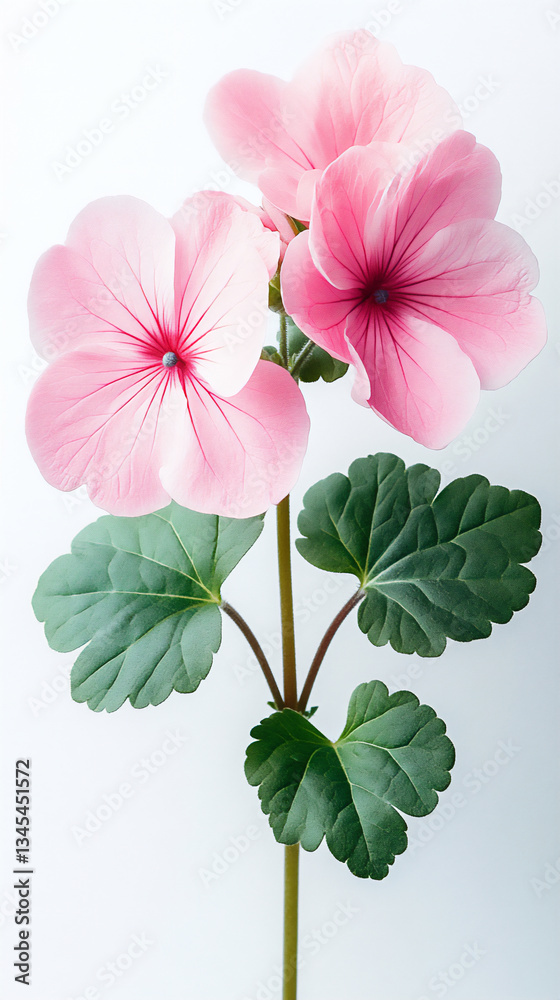 Obraz premium a geranium isolated on a white background, a high-resolution photograph,