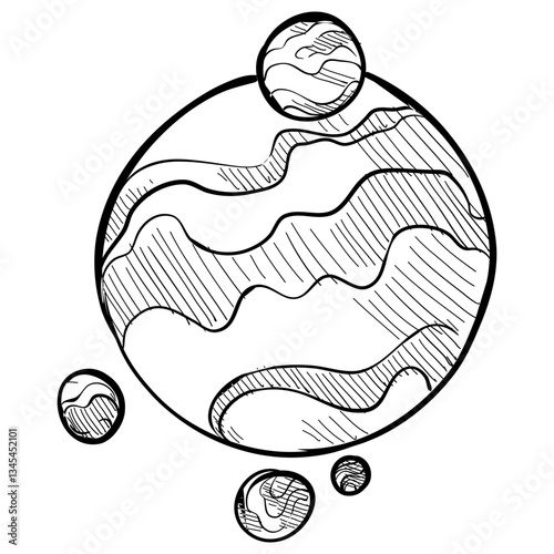planet handdrawn illustration