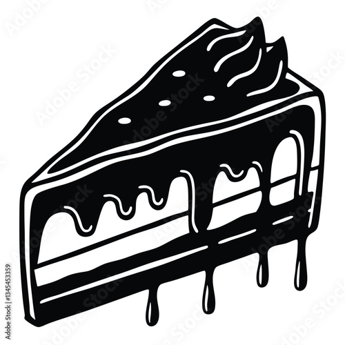 cake slice with a melting effect
