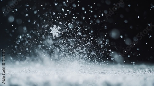 Wallpaper Mural Winter Wonderland: A Single Snowflake's Graceful Descent Torontodigital.ca