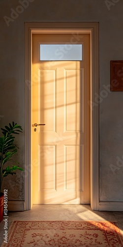 Sunlit Doorway in Calm Interior Space