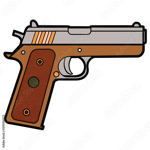 Colt 1911 gun , police weapon vector design, military vector design illustration.