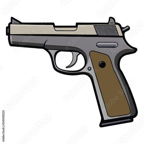 CZ 75 gun , police weapon vector design, military vector design illustration.