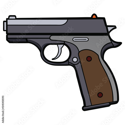 CZ 75 gun , police weapon vector design, military vector design illustration.