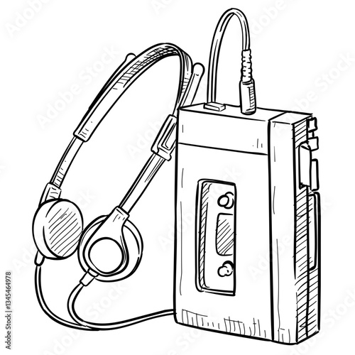 music player handdrawn illustration