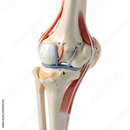 Human Knee Joint Anatomy isolated on transparent background