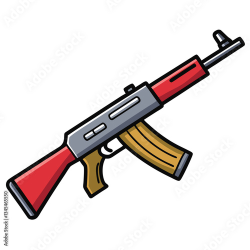 FN FAL gun , police weapon vector design, military vector design illustration.