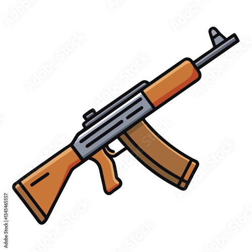 FN FAL gun , police weapon vector design, military vector design illustration.