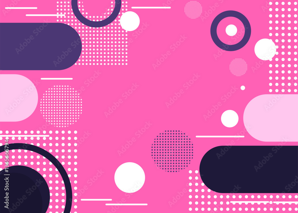 Abstract Geometric Shapes on Pink Background (1)