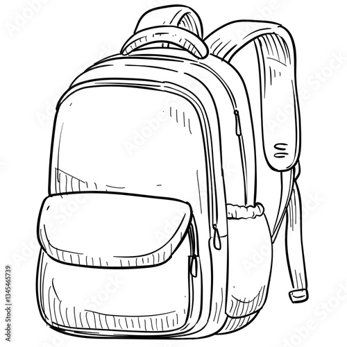 school bag handdrawn illustration