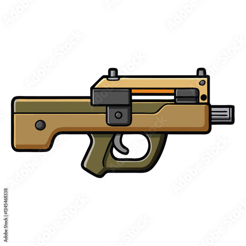 FN P90 gun , police weapon vector design, military vector design illustration.