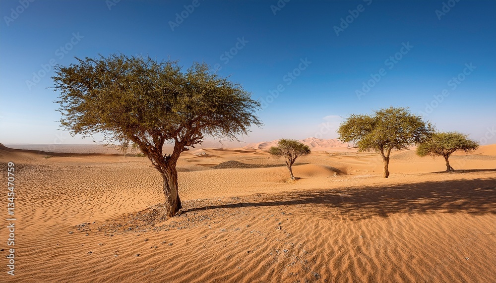 populus euphratica trees in the desert