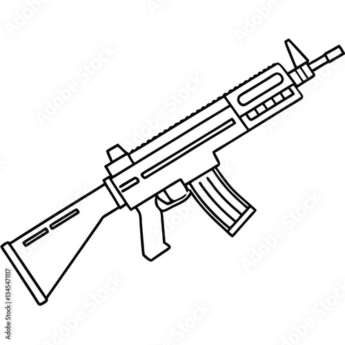 FN Scar 17 gun , police weapon vector design, military vector design illustration.