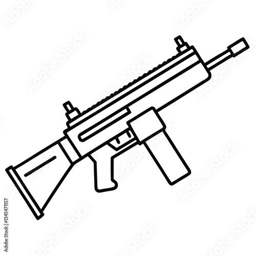 FN Scar 17 gun , police weapon vector design, military vector design illustration.