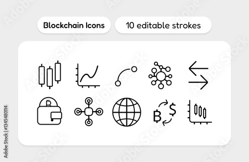 set of blockchain icons