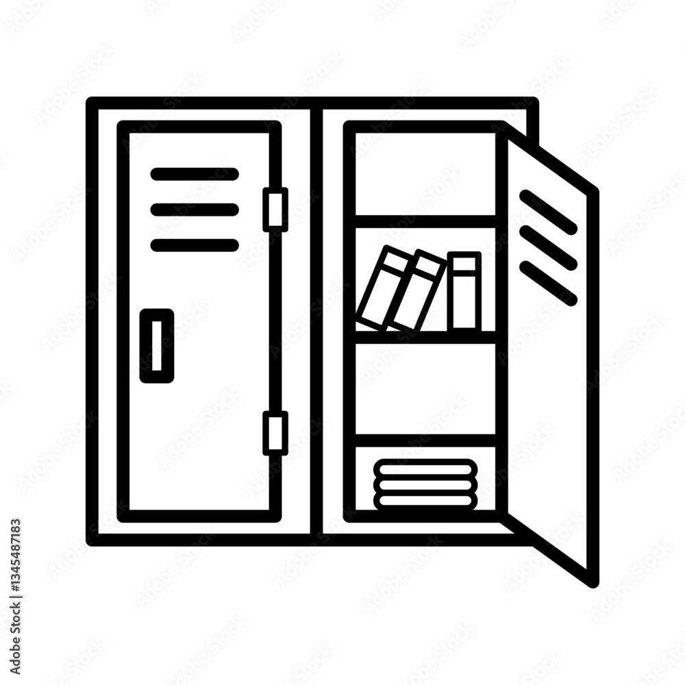 Locker room outline icon on whitebackground Locker room outline icon on whitebackground
